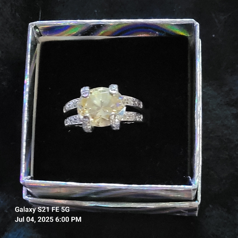 Chunky Faux Citrine Ring Size 6